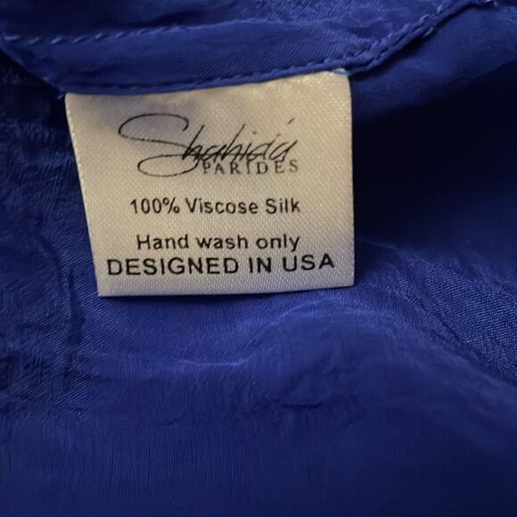 Shahida Parides Blue Sleeveless Silk Maxi Dress Size Small - Picture 5 of 6